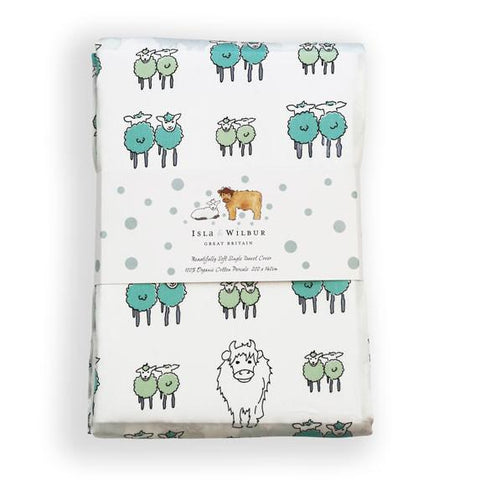 Children's Organic Single Fitted Sheet Twin Lambs