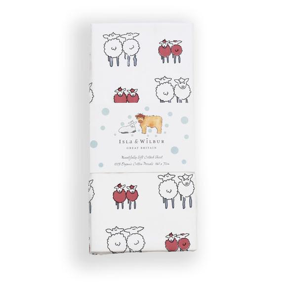 Twin Lambs Cot Bed Fitted Sheet - Isla & Wilbur