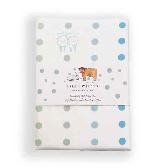 Children's Organic Single Bed Pillowcase Spots - Isla & Wilbur