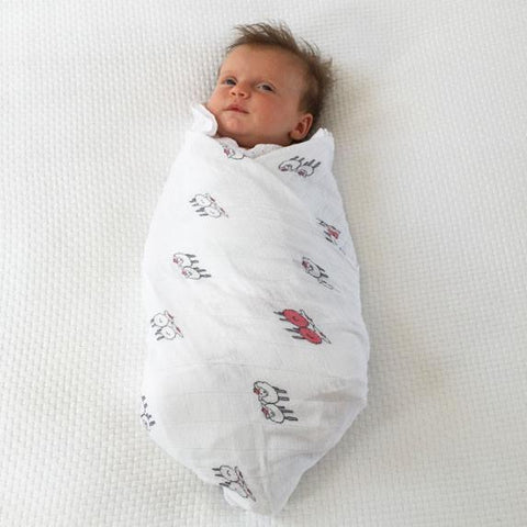 Green Spots Bamboo Swaddle