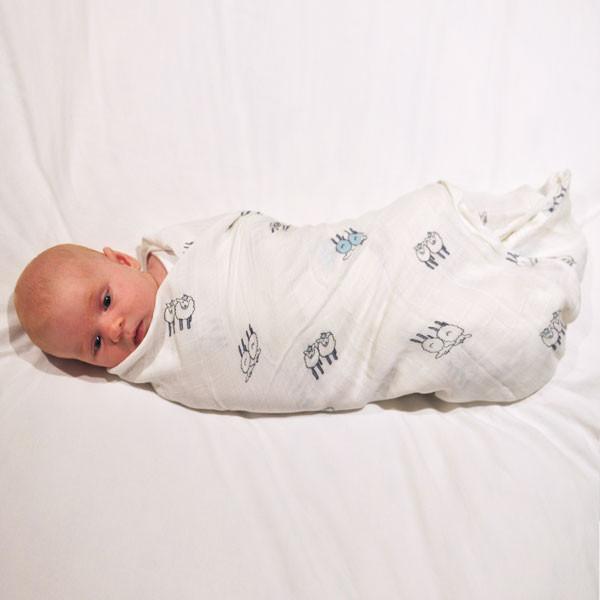 Green Isla & Wilbur Bamboo Swaddle - Isla & Wilbur