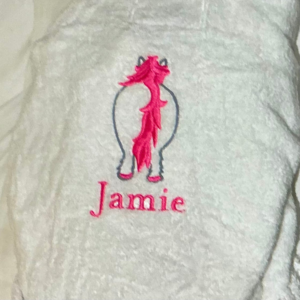 Embroidered Personalised Florence Pony Dressing Gown