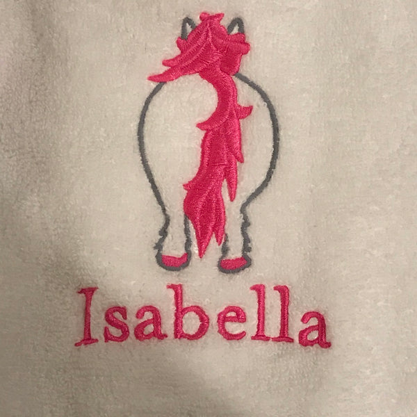 Embroidered Personalised Florence Pony Dressing Gown