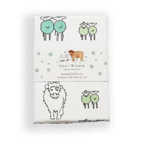 Children's Organic Single Bed Pillowcase Twin Lambs