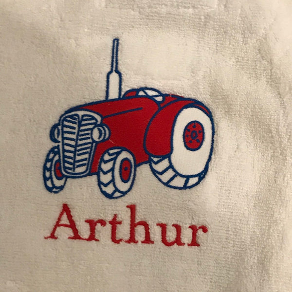 Embroidered Personalised Tractor Dressing Gown
