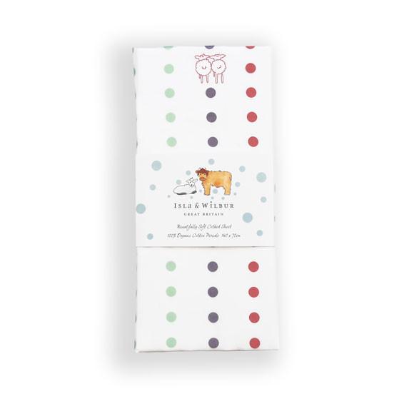 Small Spots Cot Bed Fitted Sheet - Isla & Wilbur