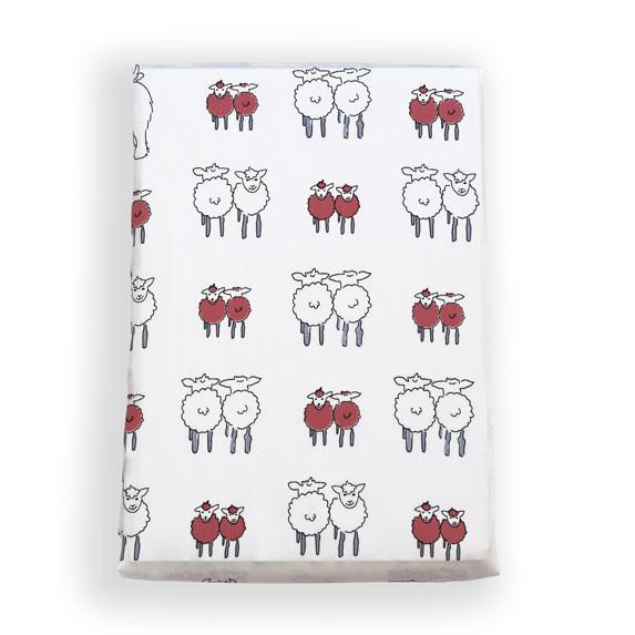 Children's Organic Single Bed Duvet Cover Twin Lambs - Isla & Wilbur