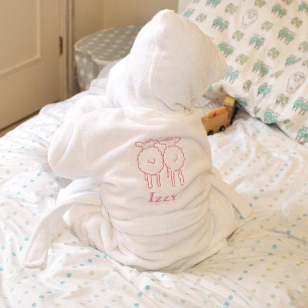 Embroidered Personalised Woolly Isla Lamb Dressing Gown - Isla & Wilbur