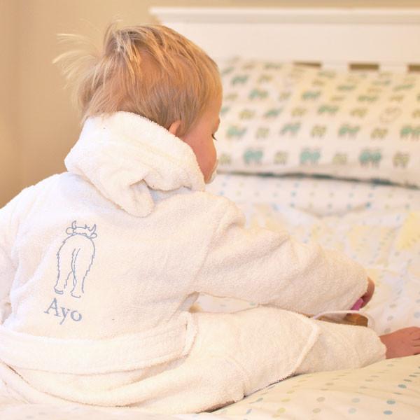 Embroidered Personalised Wilbur Calf Dressing Gown - Isla & Wilbur