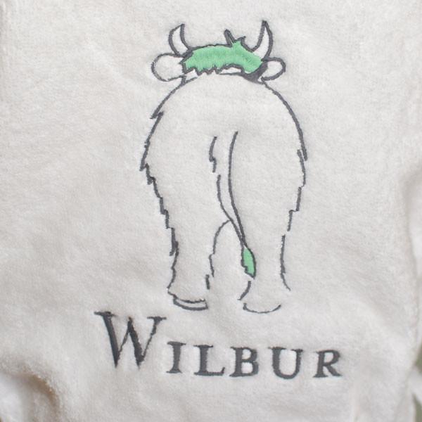 Embroidered Personalised Wilbur Calf Dressing Gown - Isla & Wilbur